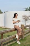  Quần ống suông tăm nữ chất sợi tre cạp chun túi 2 bên 