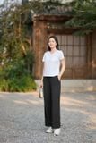  Quần ống suông tăm nữ chất sợi tre cạp chun túi 2 bên 