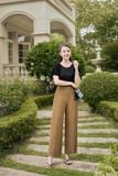  Quần trượt Ý suông cạp phối đai sành điệu, tôn dáng cho nàng tự tin 