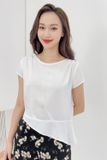  Bộ áo đũi trơn vạt chéo, quần mango suông họa tiết 