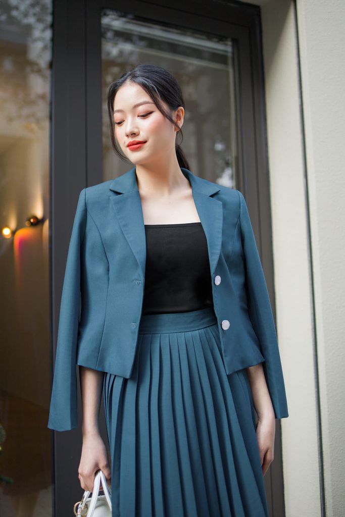  Áo ký giả cổ vest dài tay thanh lịch 