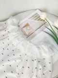  Set áo babydoll quần dài cạp chun viền cổ bánh bèo họa tiết nơ 