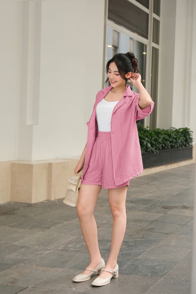  Set đũi áo vest quần sooc kèm áo hai dây 