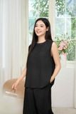  Set bộ nữ Cardina dòng Younger vải đũi thiết kế áo sát nách quần suông 