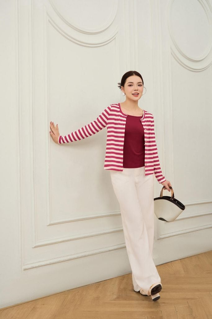  Set cardigan áo 2 dây chất liệu len cotton mỏng nhẹ, co giãn 