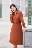  Chân váy dáng A cạp cao chất trượt Hàn mềm mại, túi sườn tiện lợi 