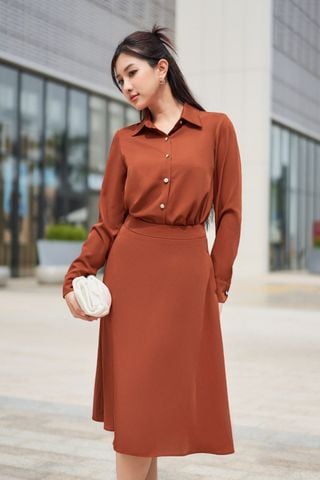 Áo sơ mi trượt Hàn dài tay cổ đức
