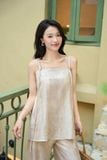  Set bộ Cardina Younger vải Thô linen áo 2 dây quần suông dáng rộng 
