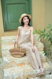  Set bộ Cardina Younger vải Thô linen áo 2 dây quần suông dáng rộng 