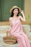  Set bộ Cardina Younger vải Thô linen áo 2 dây quần suông dáng rộng 