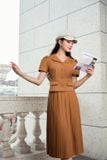  Set ký giả chân váy dập ly chất chéo Hàn mềm mượt, nhẹ 