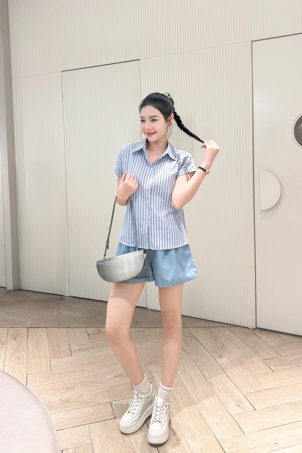 áo sơ mi form rộng nữ