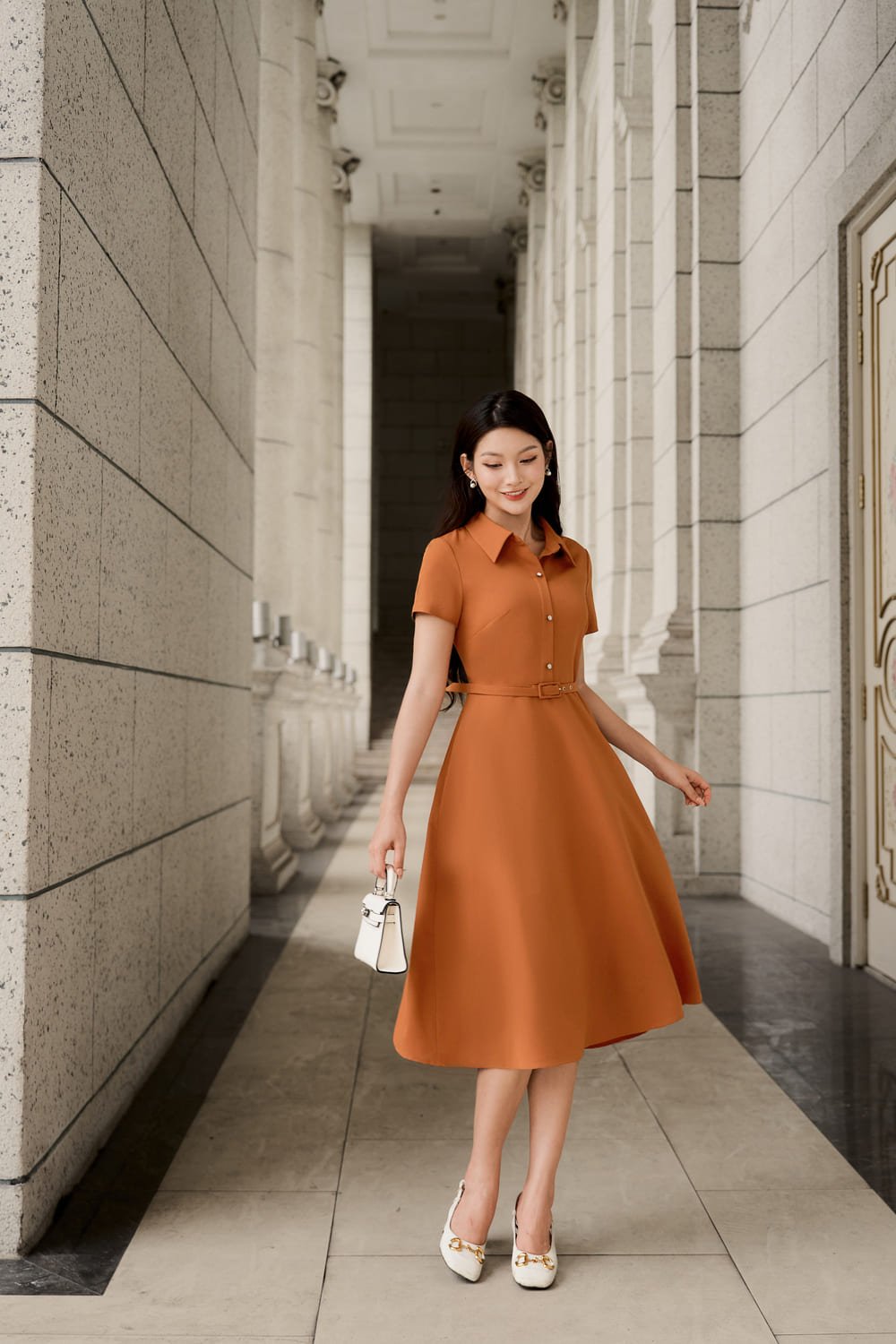 Váy Chữ A + Thắt Lưng
