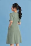  Đầm dáng A cổ tròn tay lỡ chất cotton cao cấp thoáng mát, không nhăn 