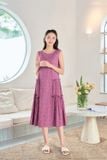  Đầm suông sát nách chất liệu lanh cao cấp họa tiết hoa nhí 
