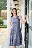  Đầm suông sát nách chất liệu lanh cao cấp họa tiết hoa nhí 
