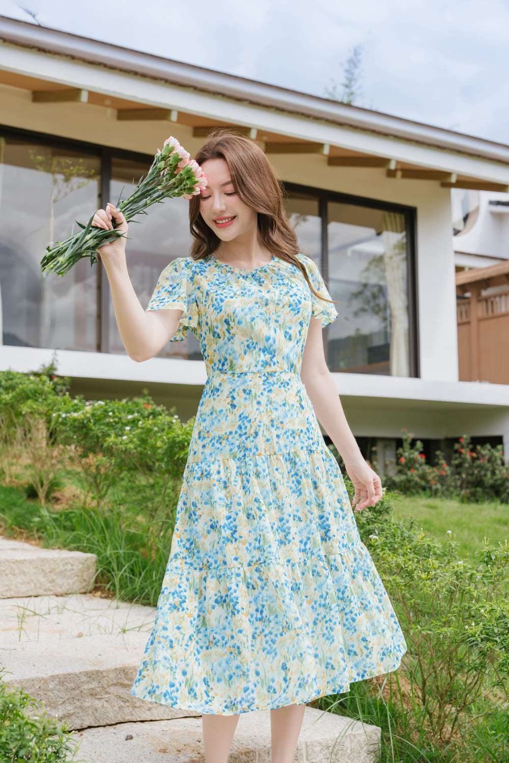 váy màu xanh nước biển