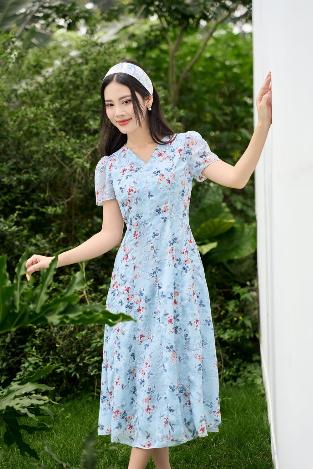 mẫu đầm maxi voan đi biển
