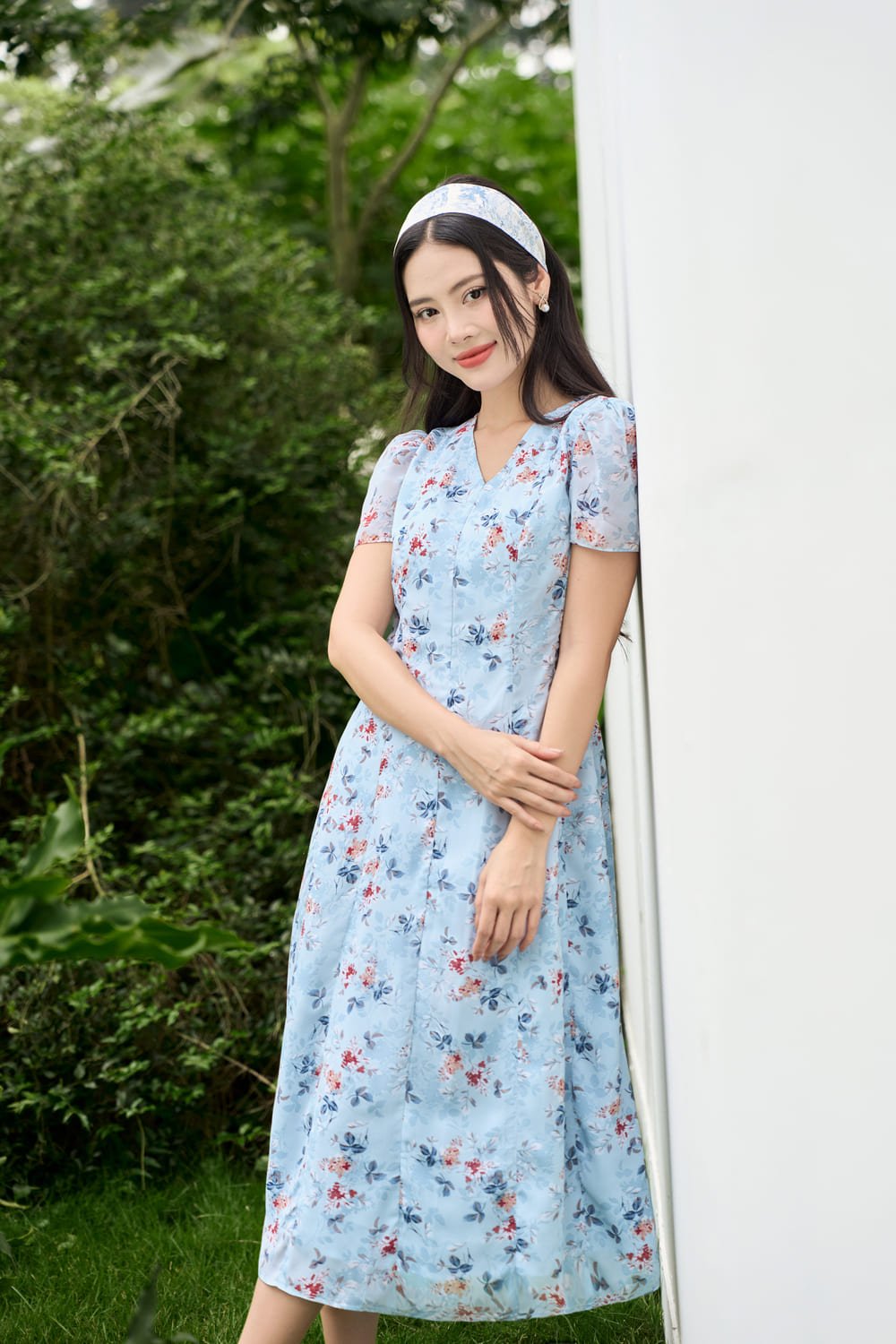 mẫu đầm maxi voan đi biển