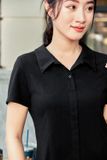  Đầm polo dáng A Cardina chất cotton, cổ đức không chân nẹp giả lịch sự 