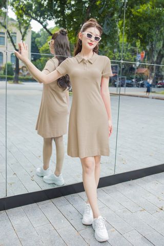 Đầm Polo Nữ Chất Vải Lacoste Dáng Ngắn Chữ A Cổ Đức Năng Động Trẻ Trung