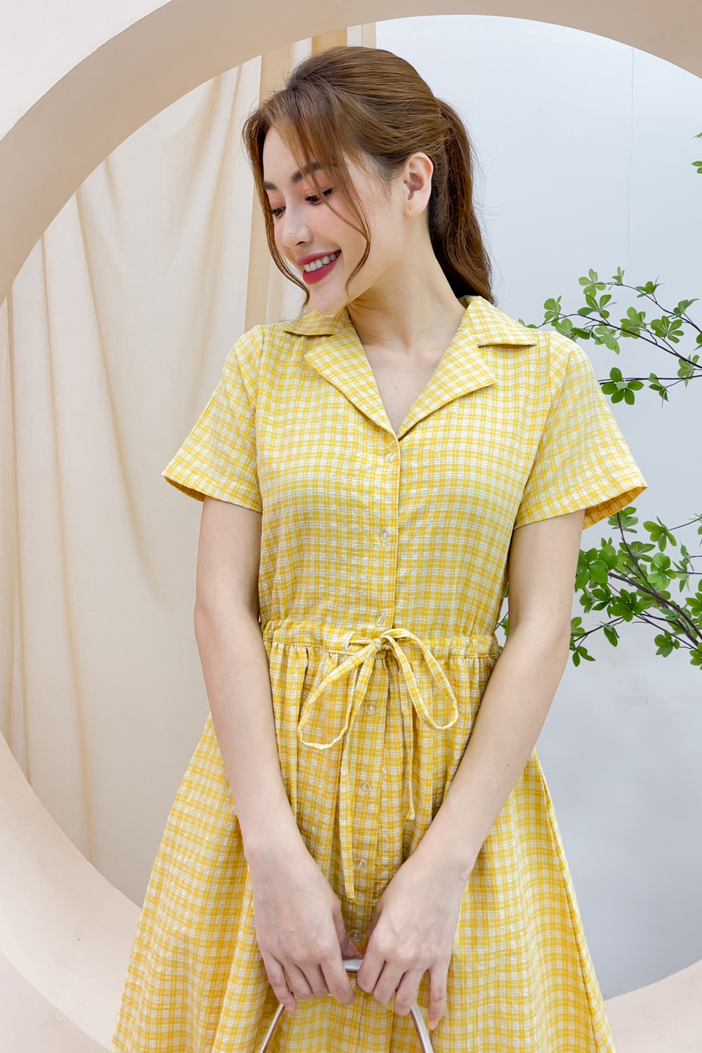 váy kẻ caro chữ A