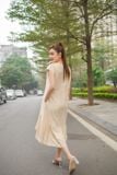  Đầm đũi dáng suông đuôi cá bất đối xứng 