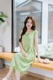  Đầm suông dài chất lụa Hàn Châu tay hến lệch tầng Cardina 