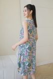  Đầm lanh sát nách xếp ly thân trước xẻ sau có túi tiện lợi 