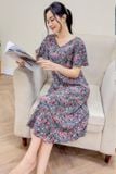  Váy lanh suông tay loe họa tiết Cardina, váy lanh mặc nhà Cardina. 