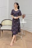  Váy lanh suông tay loe họa tiết Cardina, váy lanh mặc nhà Cardina. 