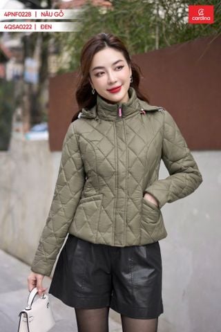 Áo phao dáng ngắn có mũ cấu trúc lõi bông siêu nhẹ giữ ấm, chống xô tuyệt đối