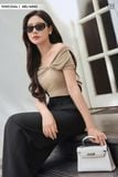  Áo trễ vai nữ chất thun nhún điệu đà, xoắn ngực sành điệu 