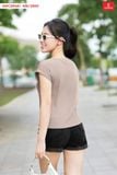  Áo Thun Nữ Cardina Vải Thun Tăm Cổ Tròn Vai Chờm 