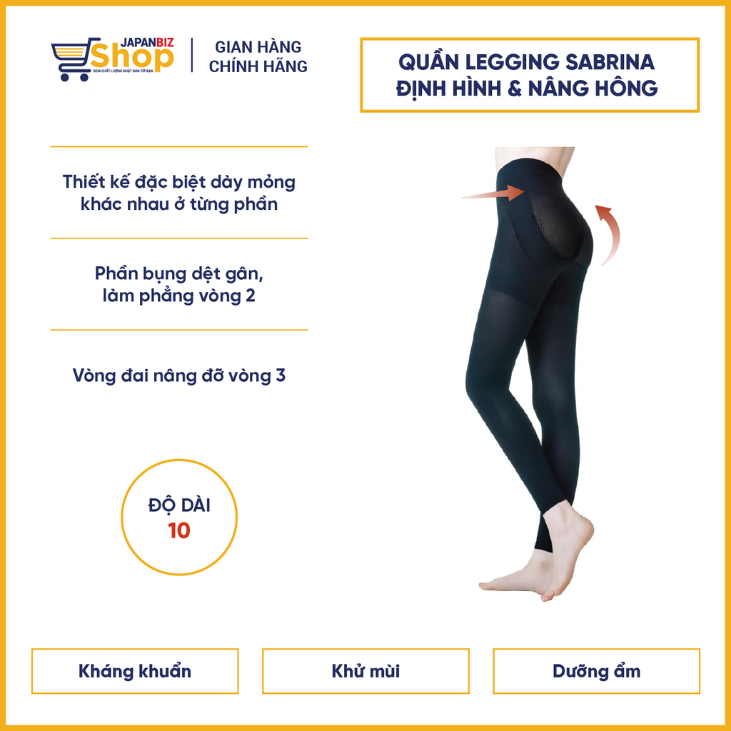 Quần legging Sabrina định hình vùng bụng và nâng hông (độ dài 10/10)