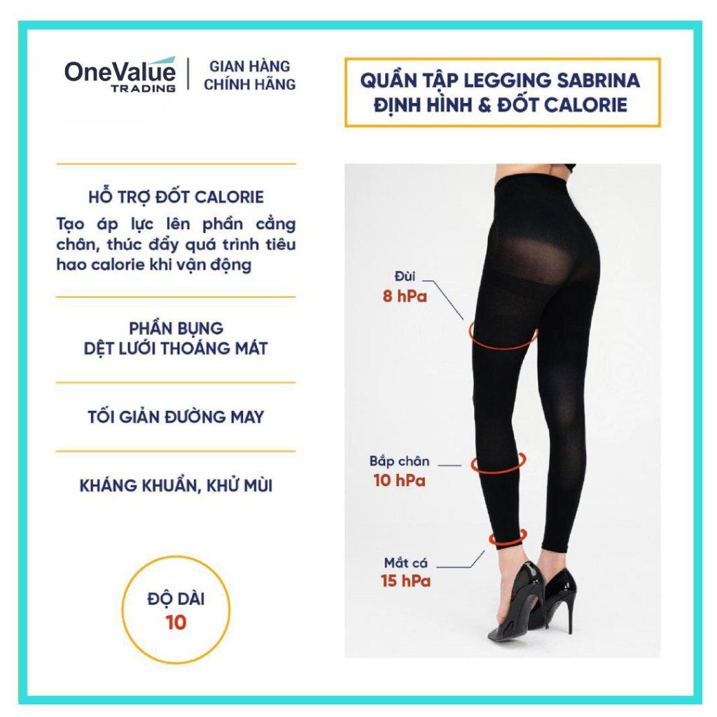 Quần tập legging Sabrina định hình và đốt calorie giúp thon chân (độ dài 10/10)