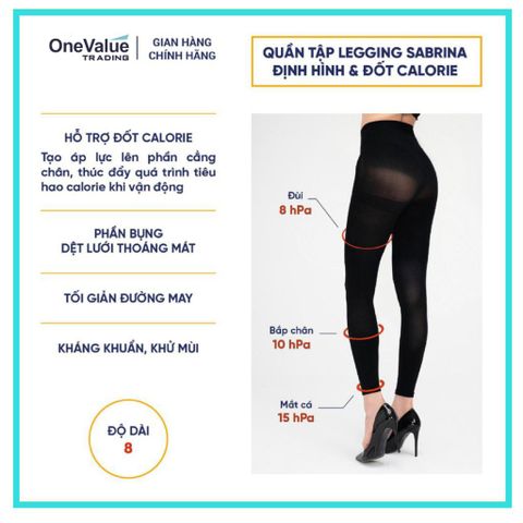 Quần tập legging Sabrina định hình và đốt calorie giúp thon chân (độ dài 8/10)