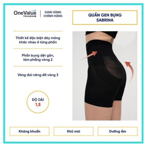 Quần gen bụng Sabrina kháng khuẩn định hình siết eo nâng hông (độ dài 1,5/10)