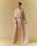  ALBA PLEATED OFF-SHOULDER CHIFFON TOP 