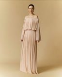  ALBA PLEATED OFF-SHOULDER CHIFFON TOP 