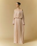  ALBA PLEATED OFF-SHOULDER CHIFFON TOP 