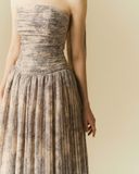  CASCADE FLORAL BUSTIER MAXI DRESS 