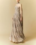  CASCADE FLORAL BUSTIER MAXI DRESS 