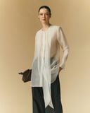  HANNA LONG COLLAR SILK ORGANZA SHIRT 