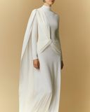  DARA CROSSED STRAP DRAPED STRETCH DRESS 