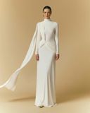  DARA CROSSED STRAP DRAPED STRETCH DRESS 