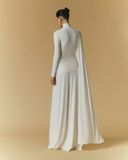  DARA CROSSED STRAP DRAPED STRETCH DRESS 