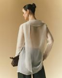  HANNA LONG COLLAR SILK ORGANZA SHIRT 