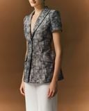  FLORA SHORT-SLEEVE COTTON BLAZER 