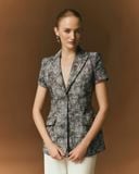  FLORA SHORT-SLEEVE COTTON BLAZER 